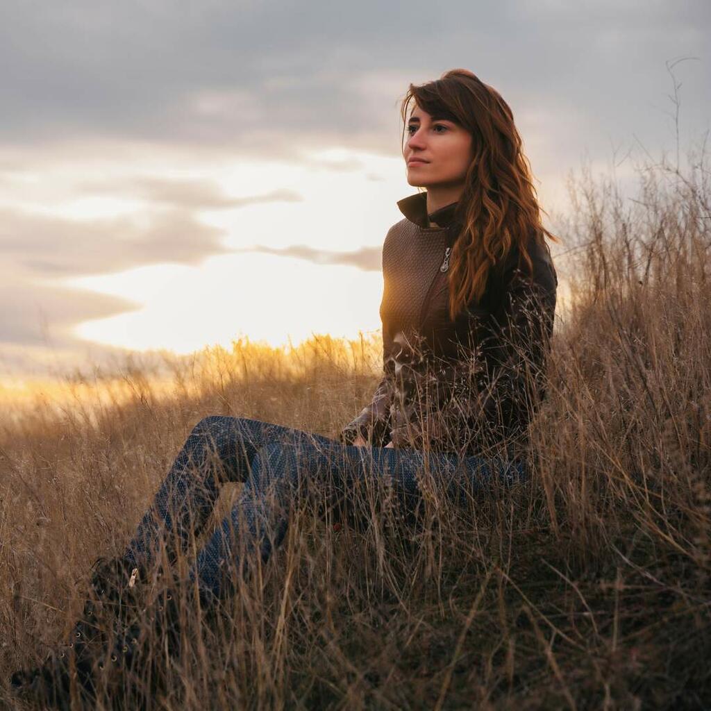 woman sitting outside